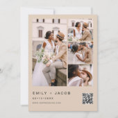 Terracottaミニマリスト写真QRコー結婚ド 招待状 (正面)