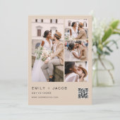 Terracottaミニマリスト写真QRコー結婚ド 招待状 (スタンド正面)