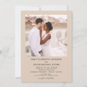 Terracottaミニマリスト写真QRコー結婚ド 招待状 (裏面)