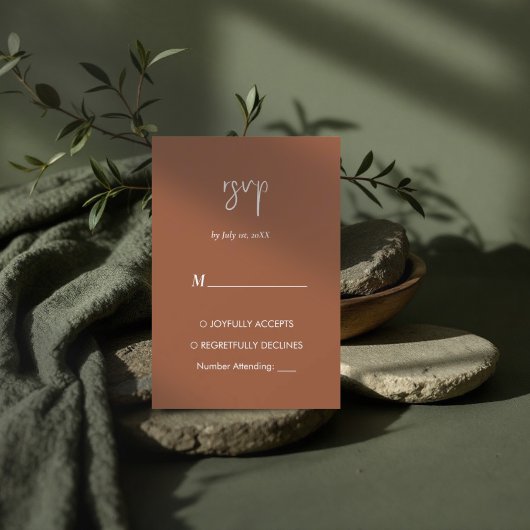 Terracottaミニマルモダンエレガント rsvpカード