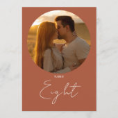 Terracottaミニマルモダンリストスクリプトテーブル番号 招待状 (正面)