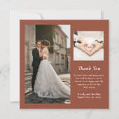 Terracottaミニマル写真結婚のサンキューカード 招待状 (正面)