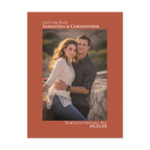 Terracottaミニマル結婚リストの写真は日付を保存