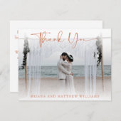 Terracottaモダンの結婚写真サンキューカード サンキューカード (正面/裏面)