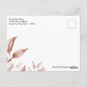 Terracottaモダンリーフスケッチ写真の保存日付 ポストカード (裏面)