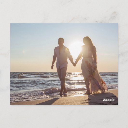 Terracottaモダン写真の結婚式の日付を保存 ポストカード (裏面)