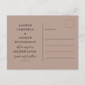 Terracottaモダン日付スクリプトの保存 案内ポストカード (裏面)