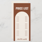 Terracottaモダン Arch Price Listメニュー メニュー (正面/裏面)