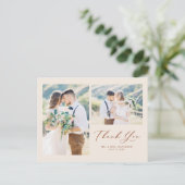 Terracottaラブリースクリプトフォトコラージュありがとう ポストカード (スタンド正面)