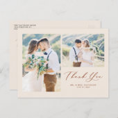 Terracottaラブリースクリプトフォトコラージュありがとう ポストカード (正面/裏面)