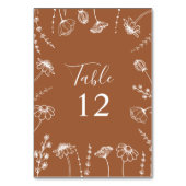 Terracottaワイルドフラワースケッチ枠編集可能 テーブルナンバー (裏面)