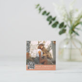 Terracotta写真ミニマルQRコードSNS スクエア名刺 (スタンド正面)