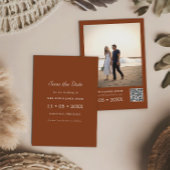 Terracotta写真Save the Date Card 招待状