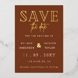 Terracotta手書きスクリプト写真の日付を保存 箔招待状