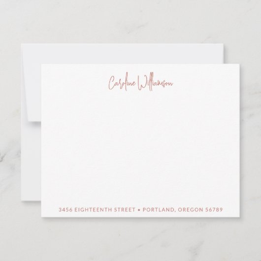 Terracotta手書き名のアドレスパーソナライズされた ノートカード (正面)