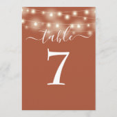 Terracotta文字列ライツテーブル番号 招待状 (裏面)