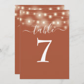 Terracotta文字列ライツテーブル番号 招待状 (正面/裏面)