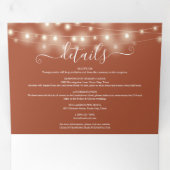 Terracotta文字列ライトスクリプトモノグラム結婚ズ 三つ折り招待状 (内部最初)