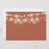 Terracotta文字列ライトフローラ写真結婚の 招待状 (裏面)