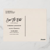 Terracotta書モダン道の写真日付を保存 箔招待状ポストカード (裏面)