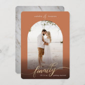 Terracotta最終的に結婚してウィンドウの写真 セーブザデート (正面/裏面)