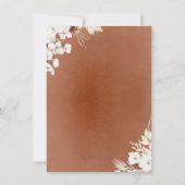 Terracotta白い花Boho日付写真を保存 セーブザデート (裏面)