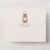 Terracotta素朴ランタンQRコードRSVPすべて1つ オールインワン招待状 (裏面)