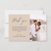 Terracotta'結婚s Thank You写真シンプルエレガント サンキューカード (正面)