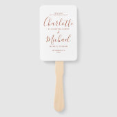 Terracotta署名スクリプト結婚式 プログラム ハンドファン (正面)