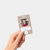 Terracotta茶色の線ユニーク従業員の写真ID バッジ (手持ち)