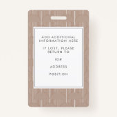 Terracotta茶色の線ユニーク従業員の写真ID バッジ (裏面)