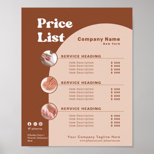 Terracotta製品イメージレトロアーチ価格表 ポスター (正面)