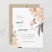 TERRACOTTA錆び茶色のフローラは日付カードを保存 案内ポストカード (正面/裏面)