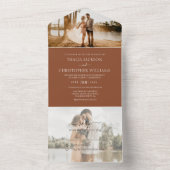 Terracotta モダン 2写真RSVP結婚's オールインワン招待状 (内側)