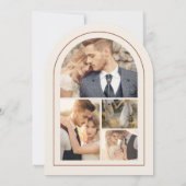 Terracotta 5フォトスクリプト結婚式の日付を保存 招待状 (裏面)