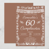 Terracotta 60 Cumpleaños Birthday Party 招待状 (正面/裏面)