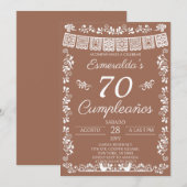 Terracotta 70 Cumpleaños Birthday Party 招待状 (正面/裏面)