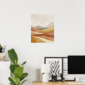 Terracotta Abstract Landscape Wall Art  ポスター (ホームオフィス)