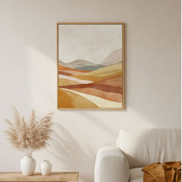 Terracotta Abstract Landscape Wall Art  ポスター