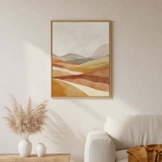 Terracotta Abstract Landscape Wall Art  ポスター
