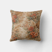 Terracotta and Beige Boho Harvest Floral クッション (裏面)