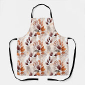 Terracotta and Burgundy Fall Leaves | Boho Autumn エプロン (正面)