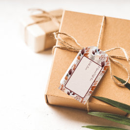 Terracotta and Burgundy Fall Leaves | Boho Autumn ギフトタグ