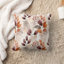 Terracotta and Burgundy Fall Leaves | Boho Autumn クッション