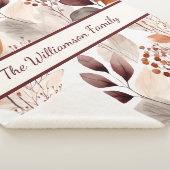 Terracotta and Burgundy Fall Leaves | Boho Autumn シェルパブランケット (3/4)