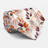 Terracotta and Burgundy Fall Leaves | Boho Autumn ネクタイ (ロール)