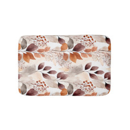 Terracotta and Burgundy Fall Leaves | Boho Autumn バスマット