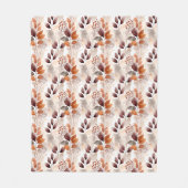 Terracotta and Burgundy Fall Leaves | Boho Autumn フリースブランケット (正面)