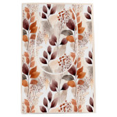 Terracotta and Burgundy Fall Leaves | Boho Autumn ミディアムペーパーバッグ (正面)