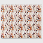Terracotta and Burgundy Fall Leaves | Boho Autumn ラッピングペーパー (フラット)